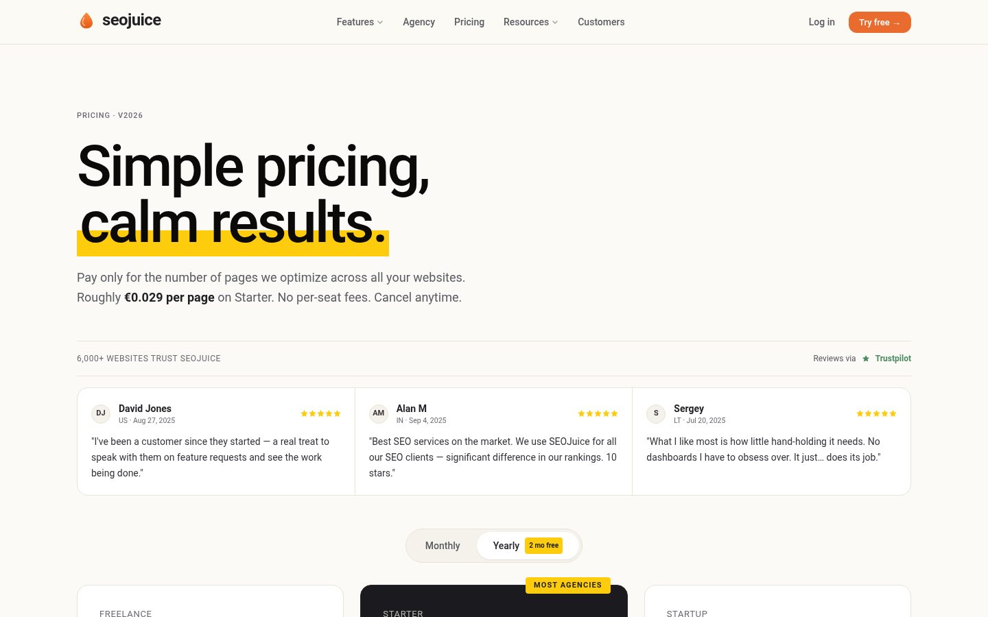 SEOJuice Pricing