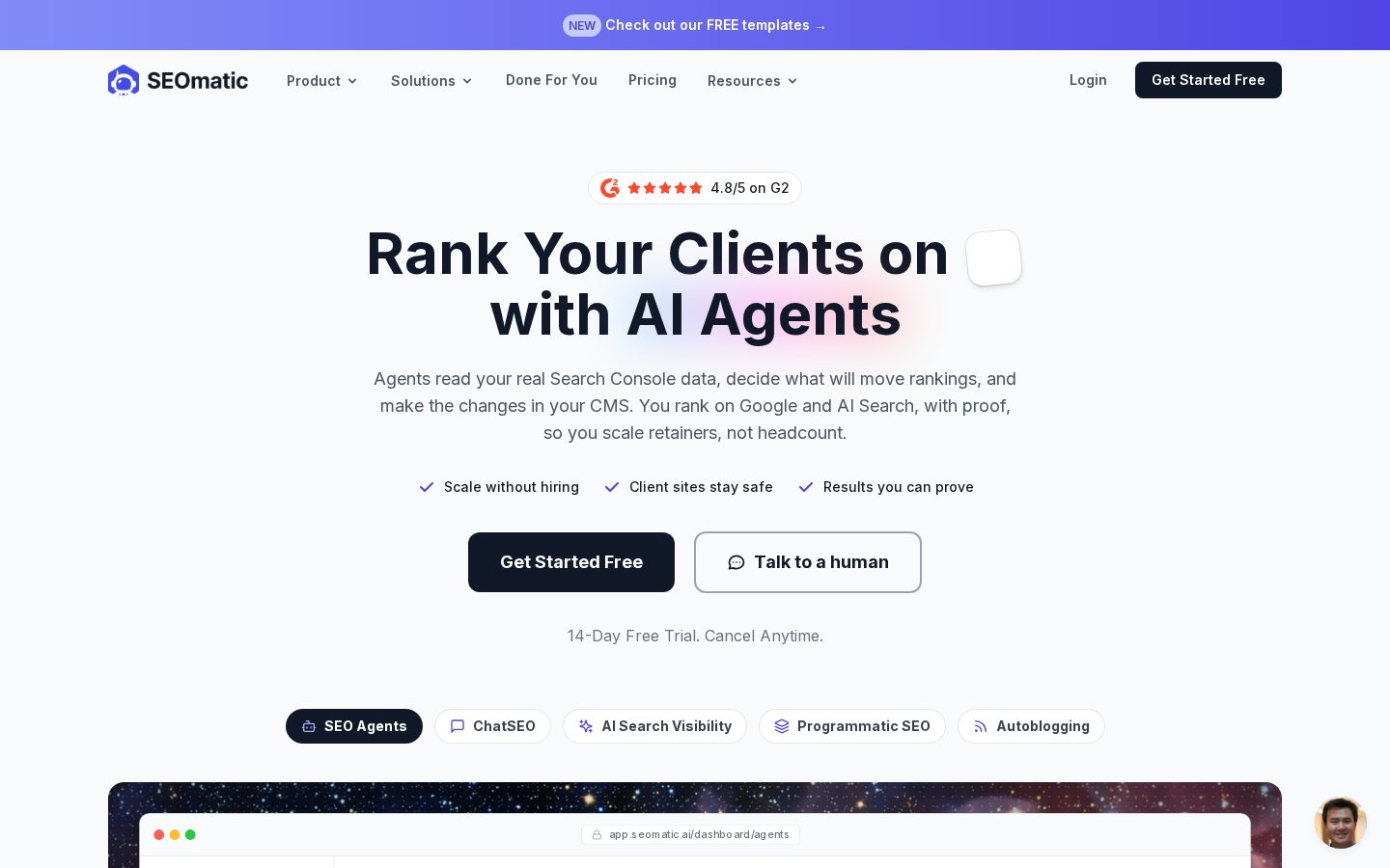 SEOmatic AI Homepage