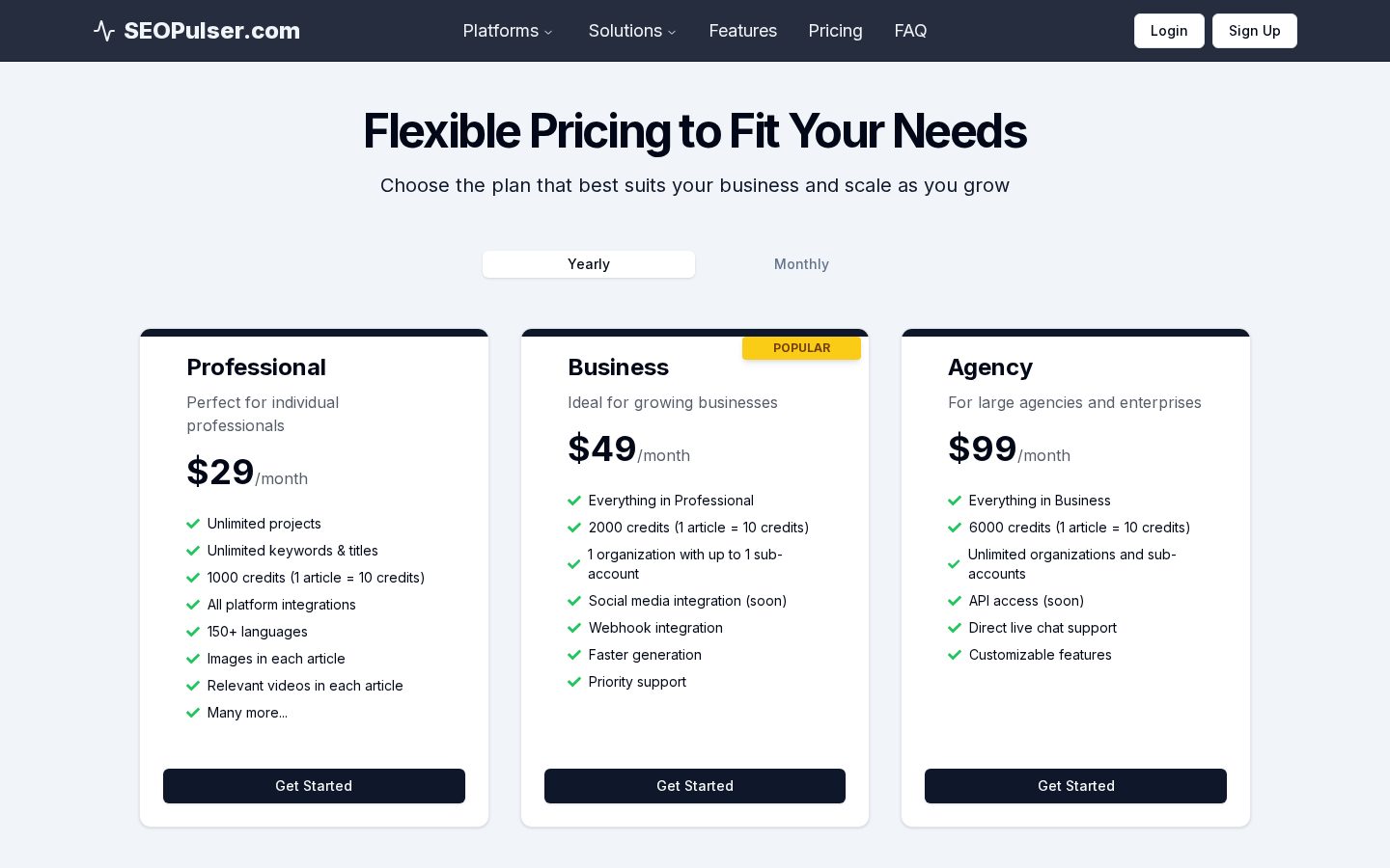 SEOPulser Pricing