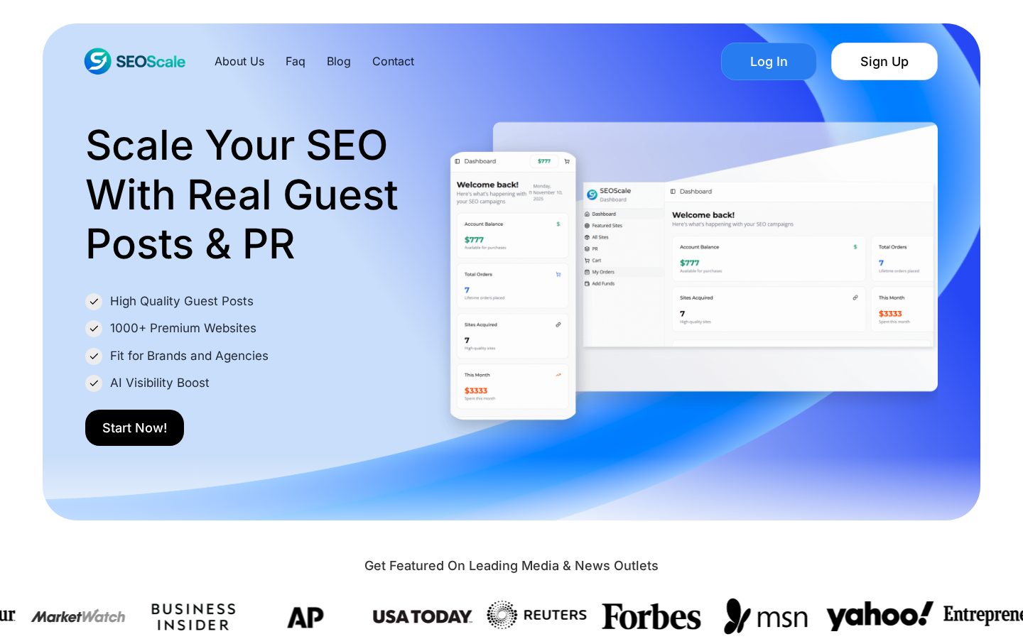 SEOScale Homepage