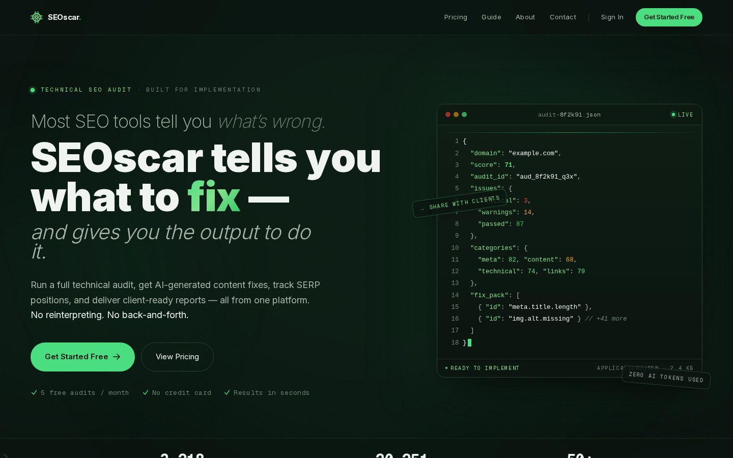 SEOscar Homepage