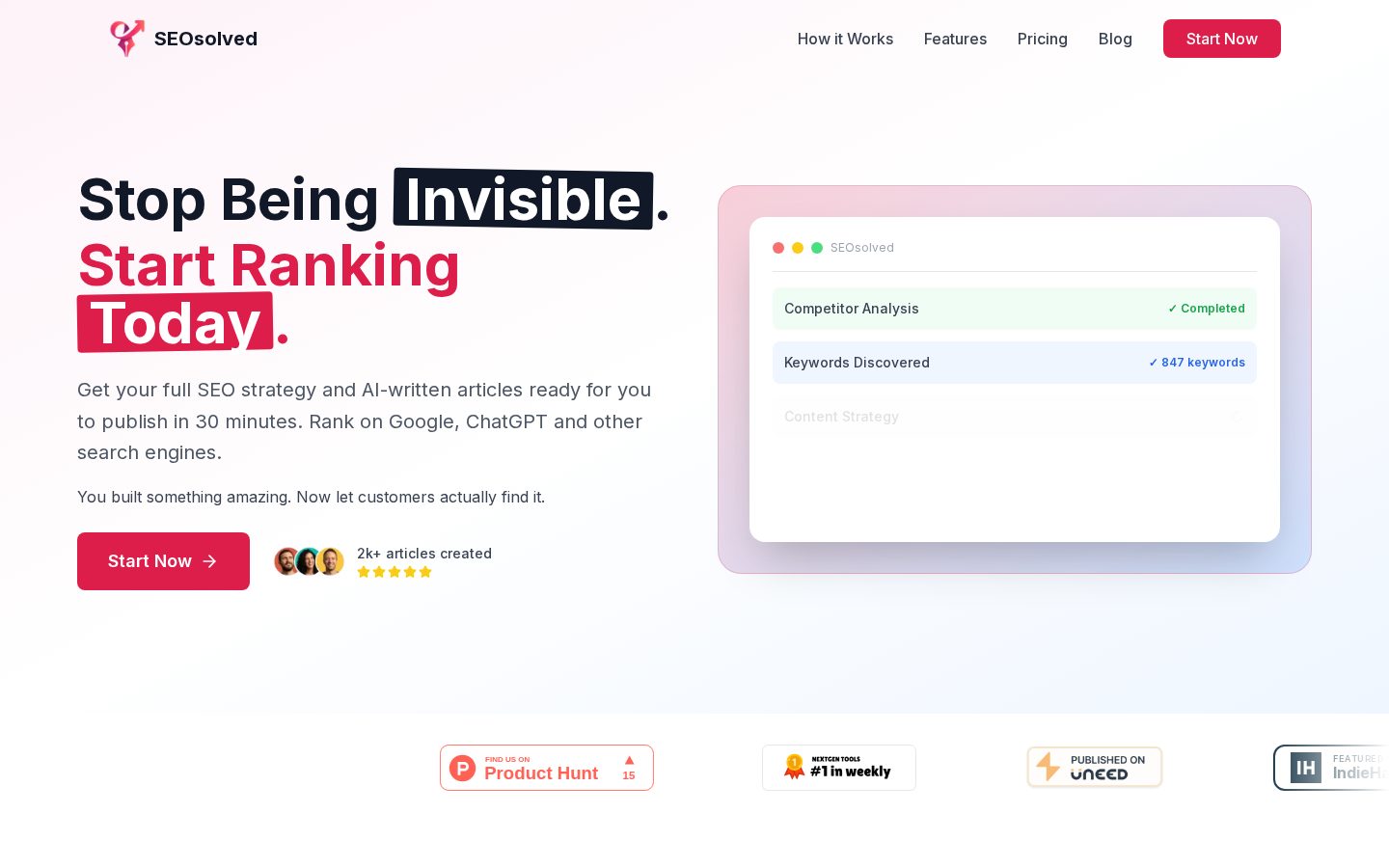 SEOsolved Homepage