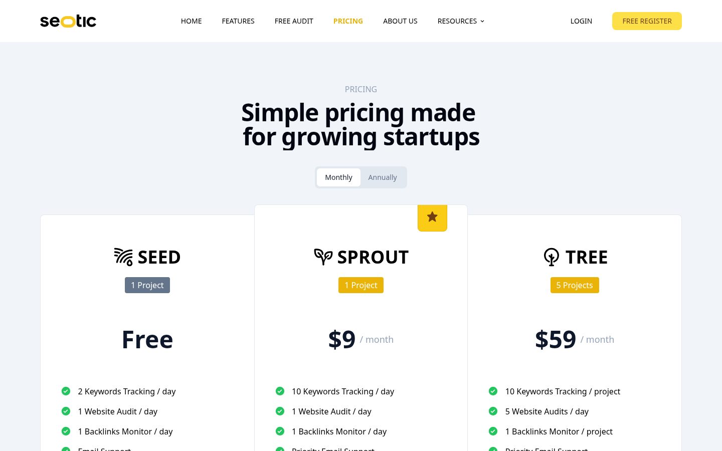 Seotic Pricing