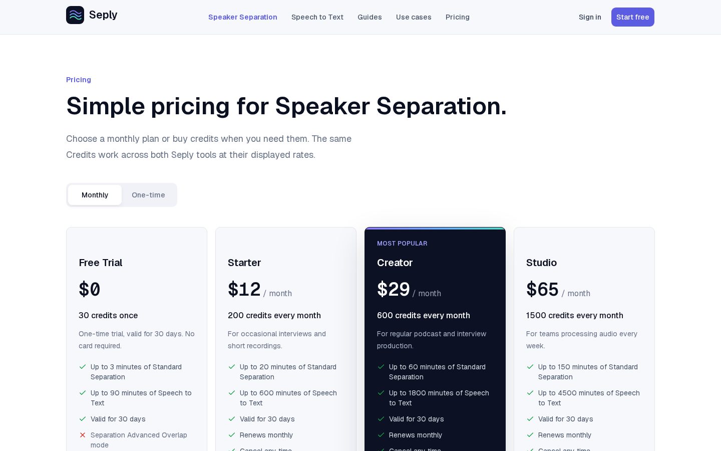 Seply Pricing