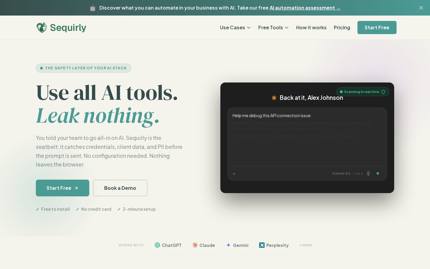 Sequirly Homepage