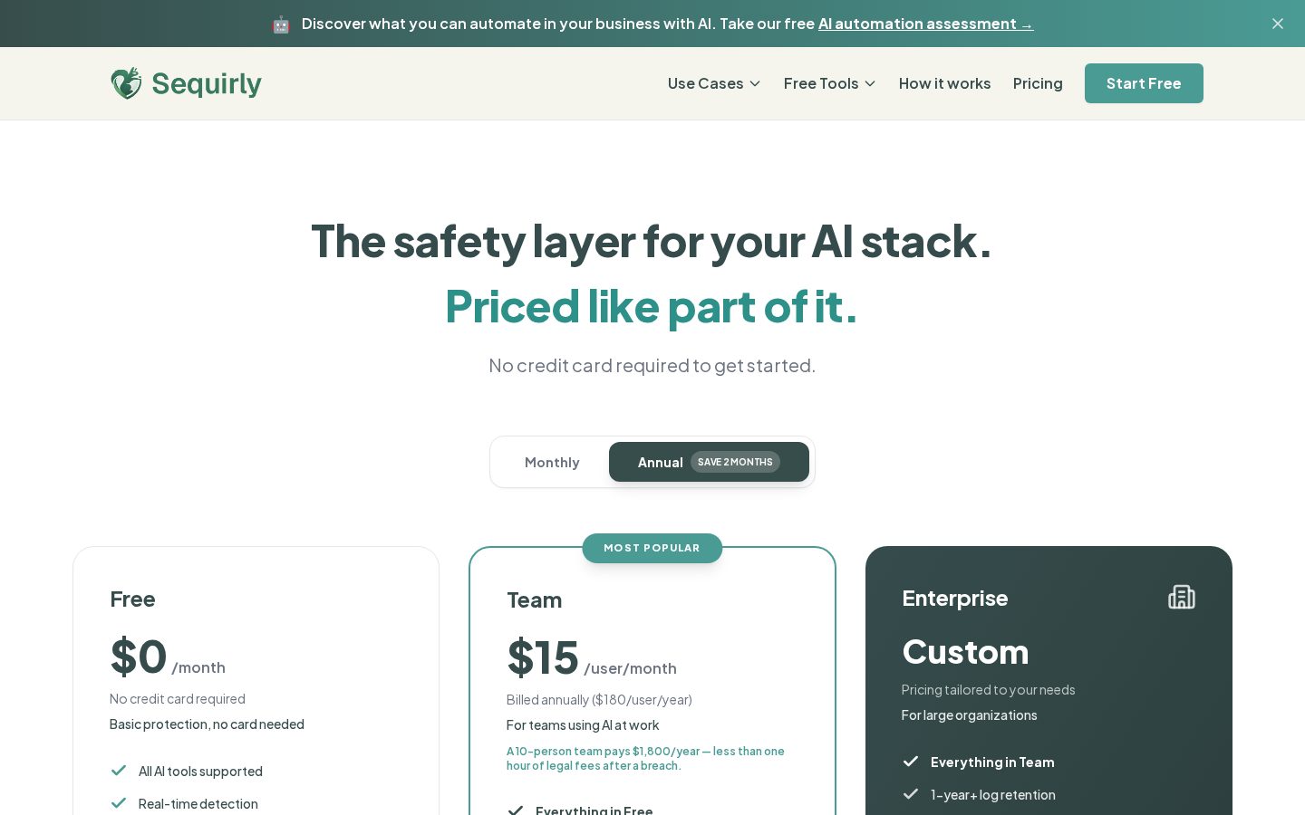 Sequirly Pricing