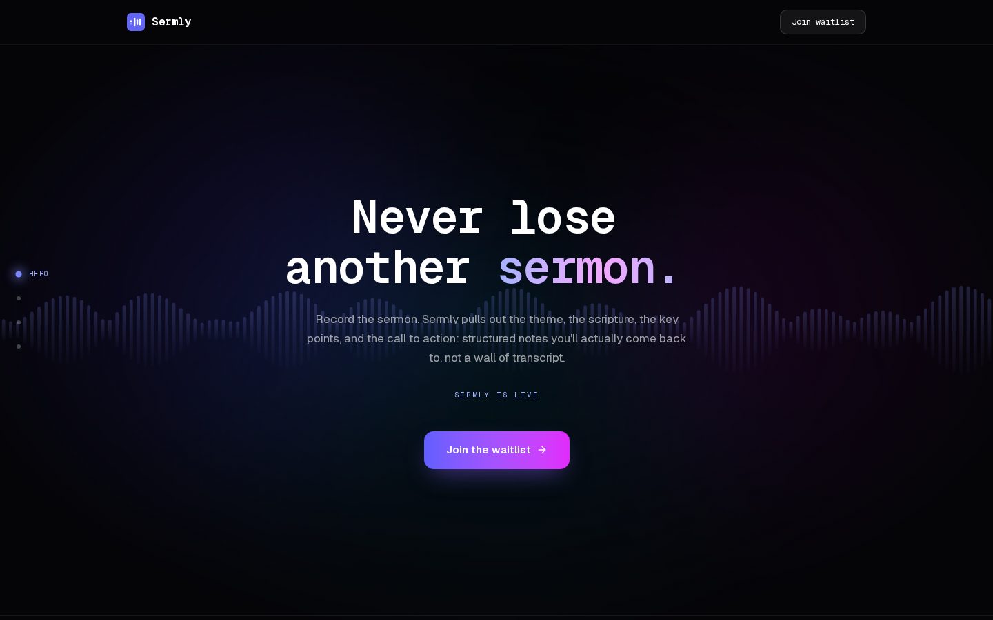 Sermly Homepage