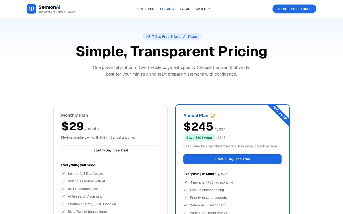 SermonAi Pricing