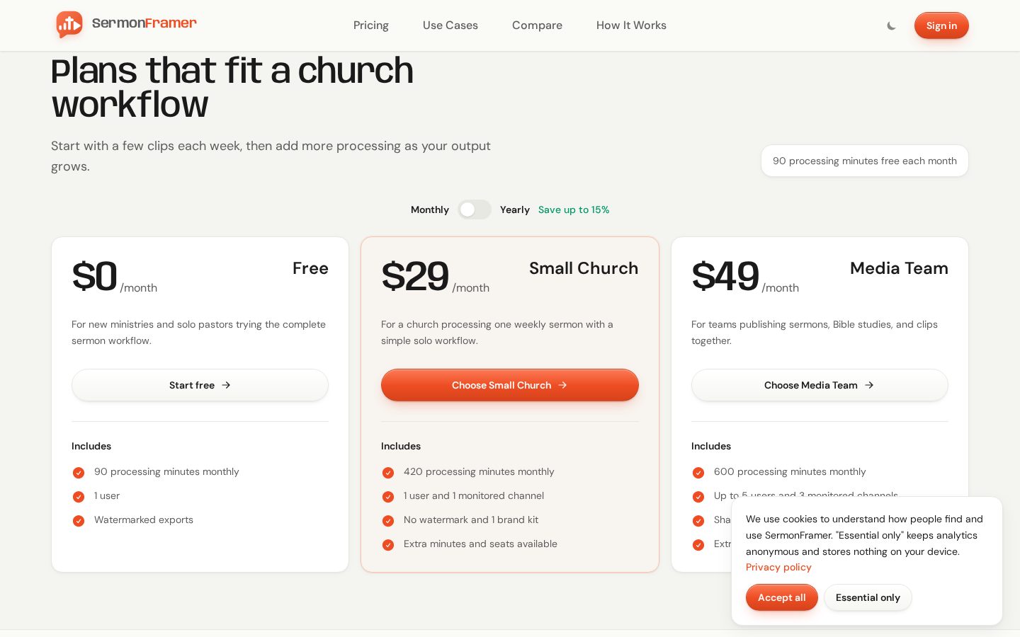 SermonFramer Pricing