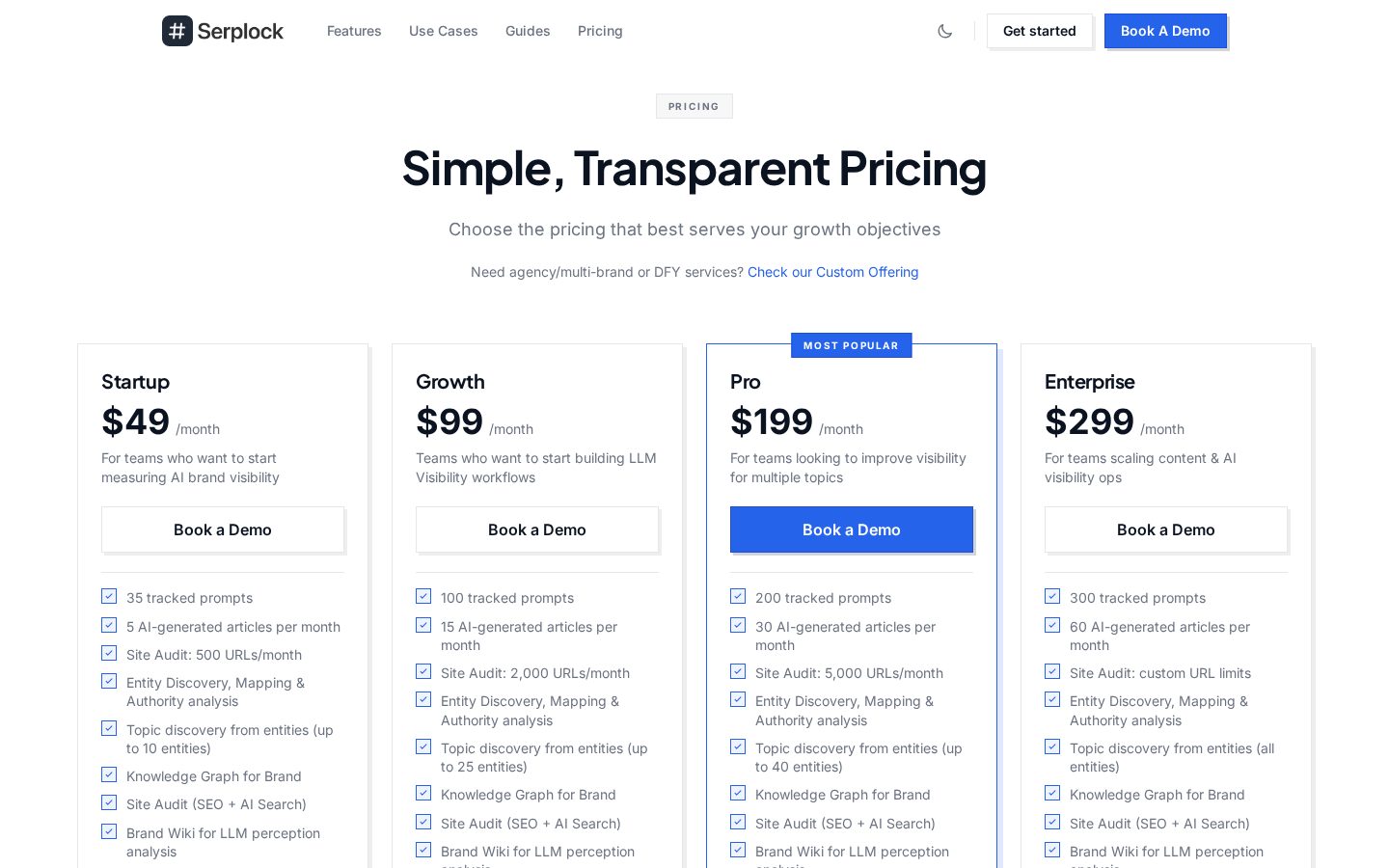 Serplock Pricing
