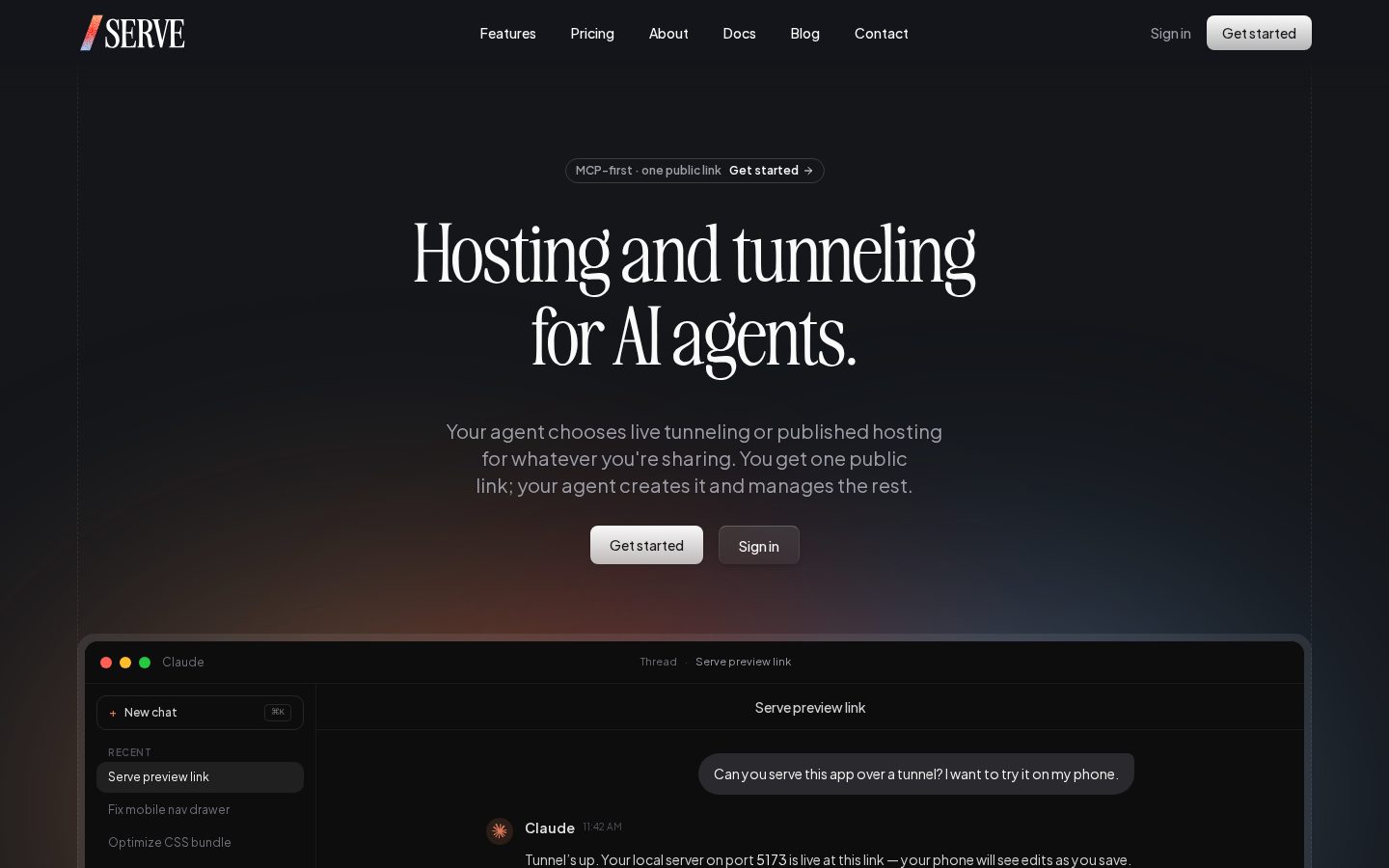 Serve Homepage