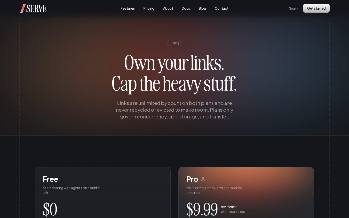 Serve Pricing