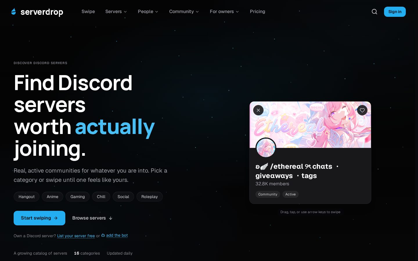 ServerDrop Homepage