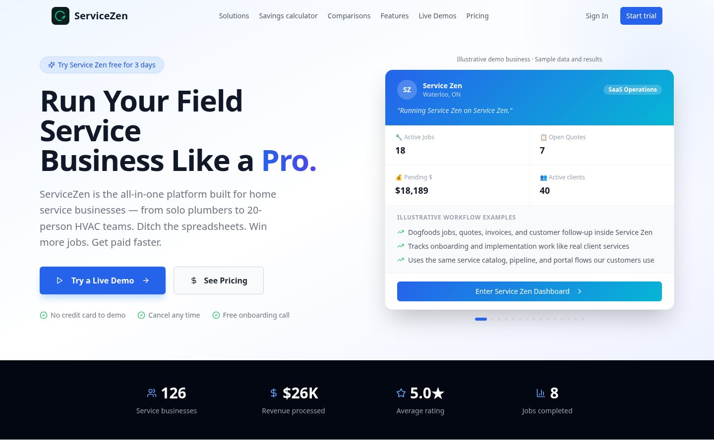ServiceZen Homepage