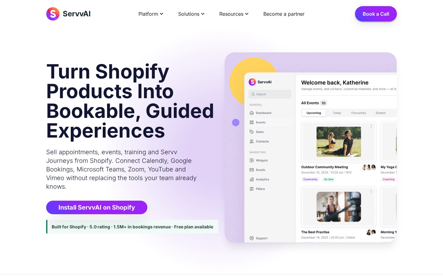 Servv AI Homepage