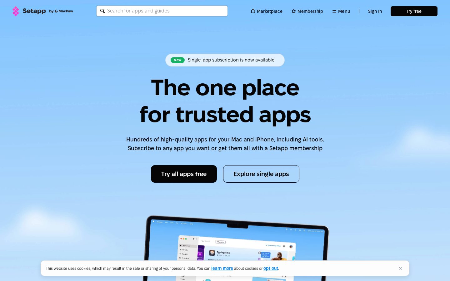 Setapp Homepage