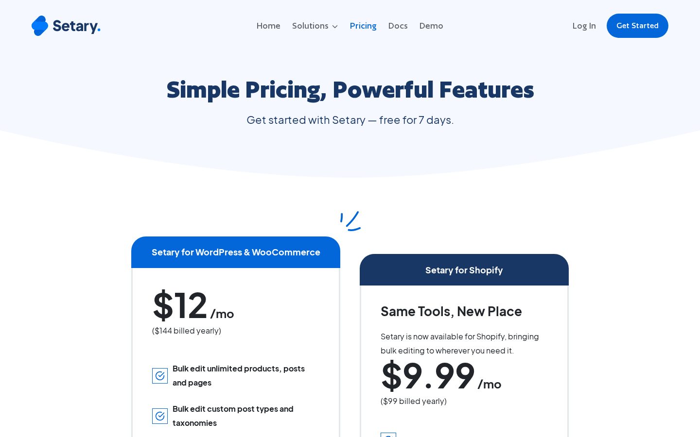 Setary Pricing