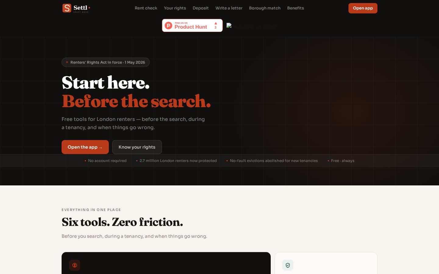Settl Homepage