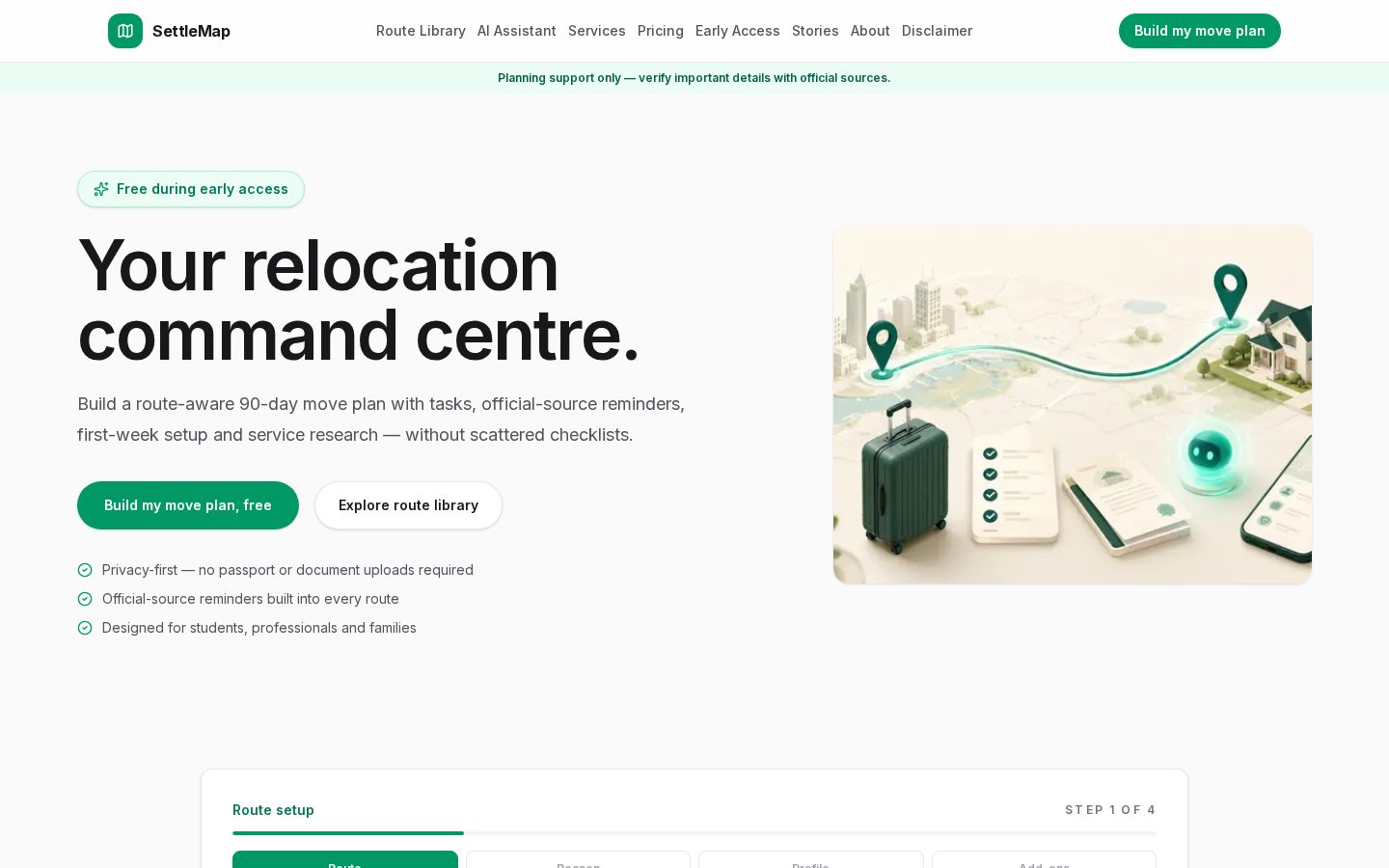 SettleMap Homepage