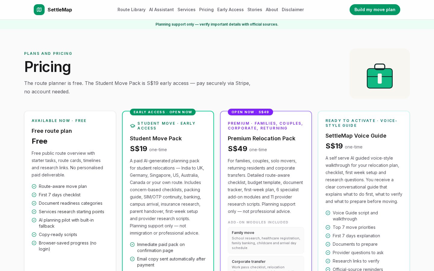 SettleMap Pricing