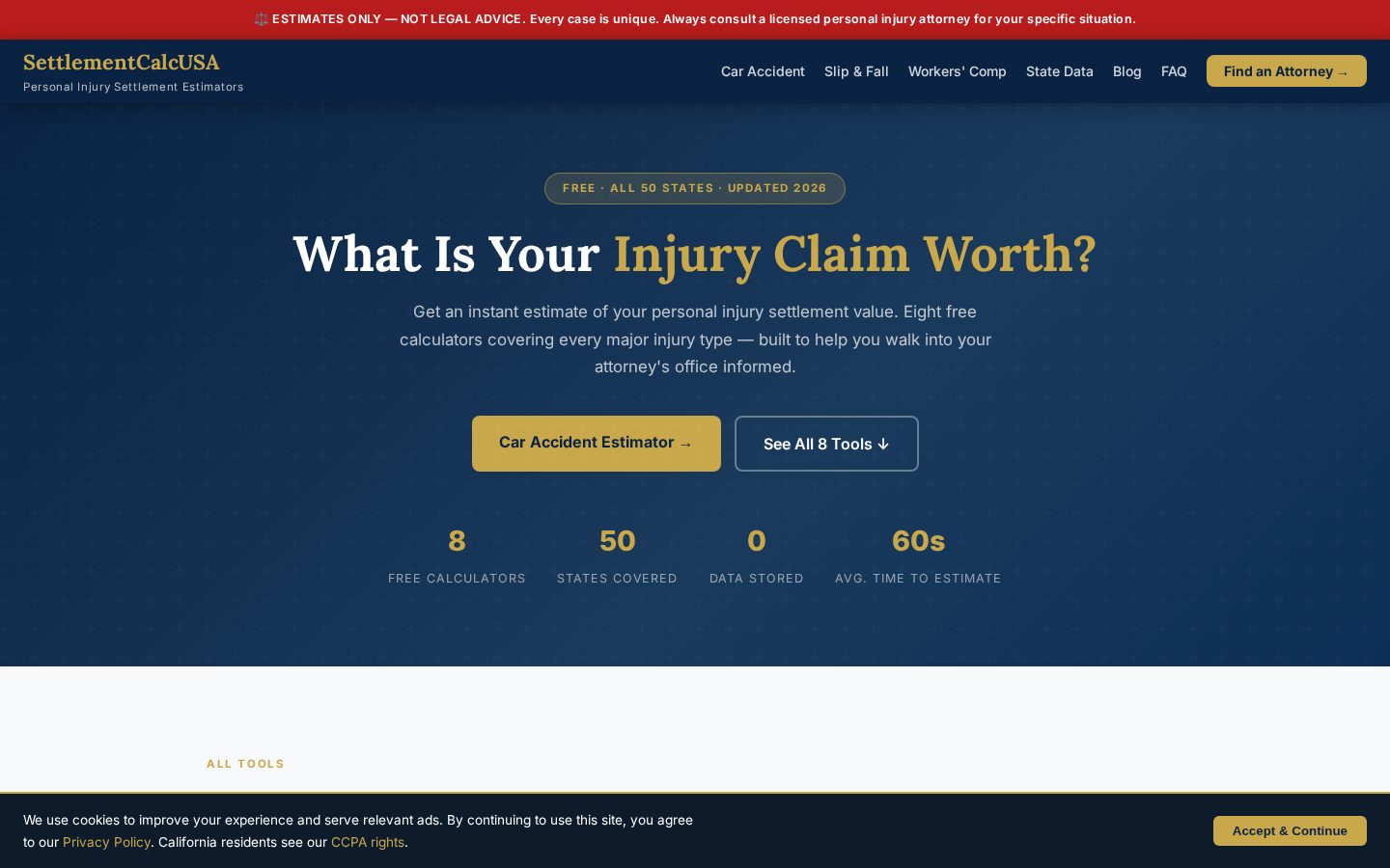 SettlementCalcUSA Homepage