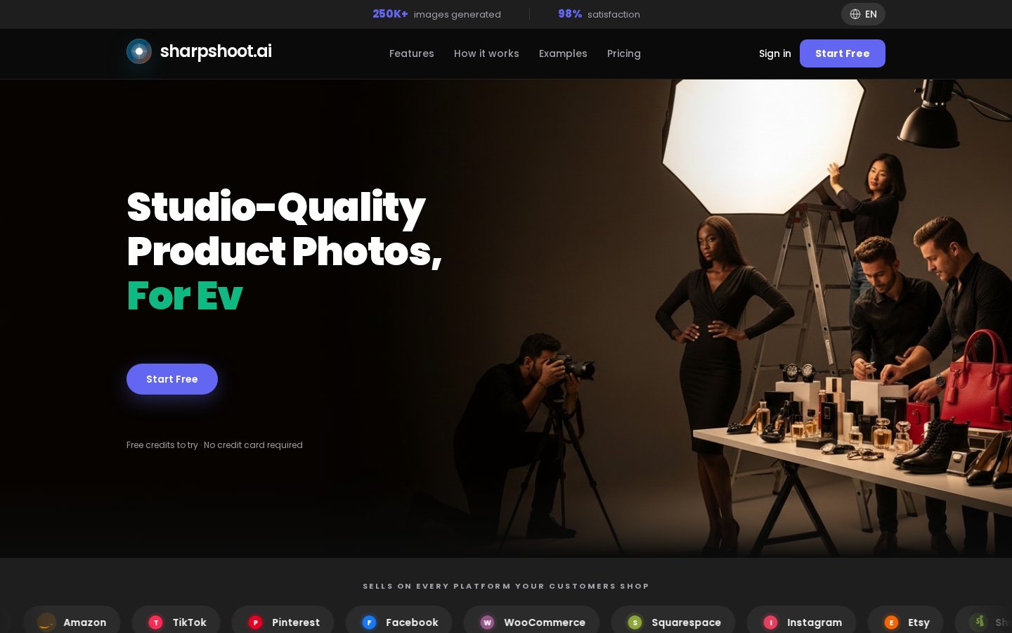 sharpshoot.ai Homepage