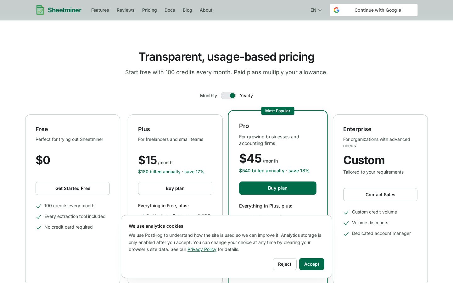 Sheetminer Pricing
