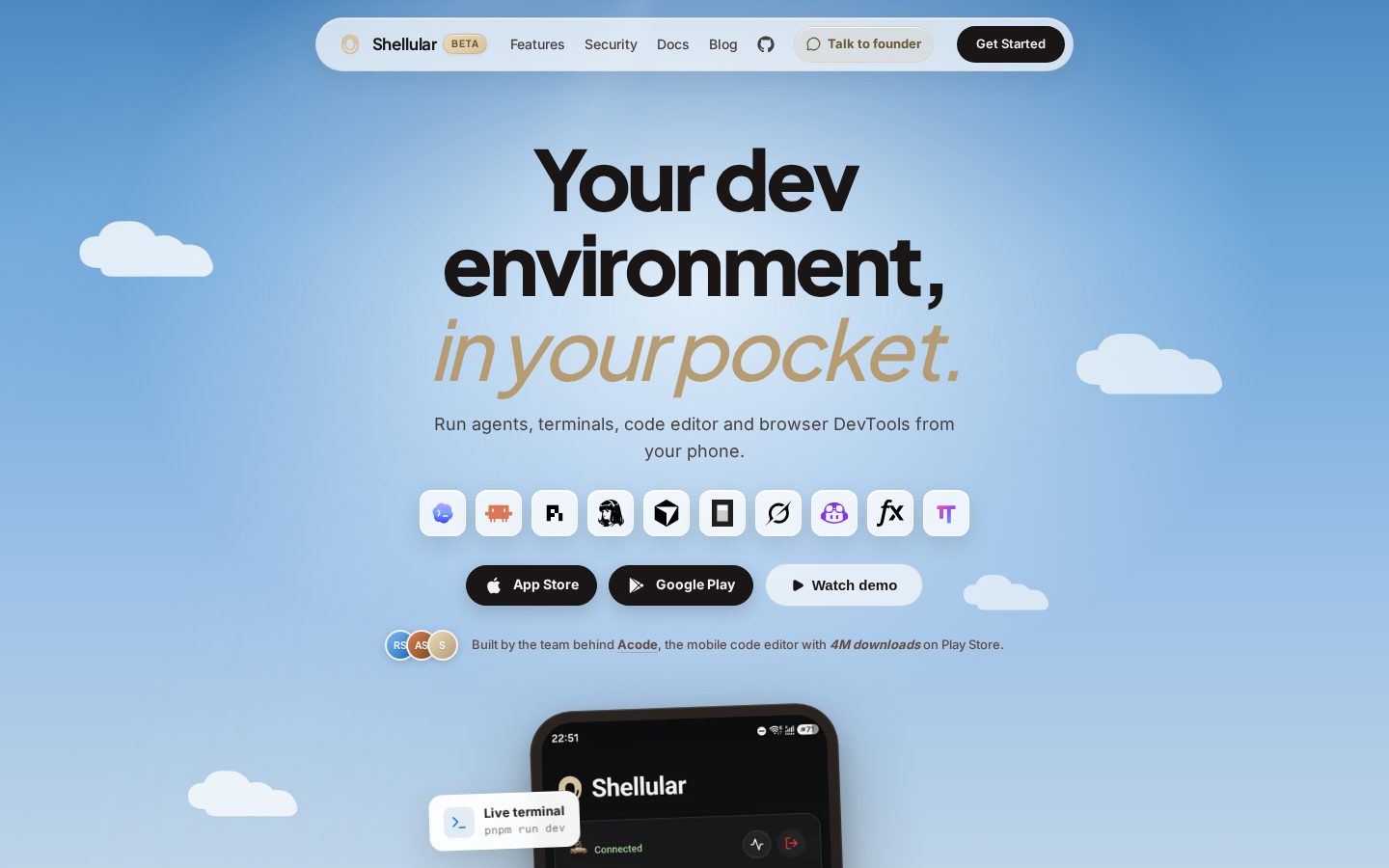 Shellular Homepage