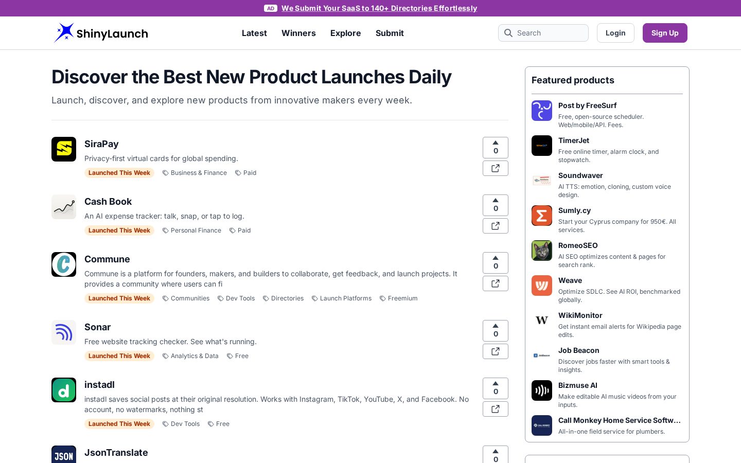 ShinyLaunch Homepage