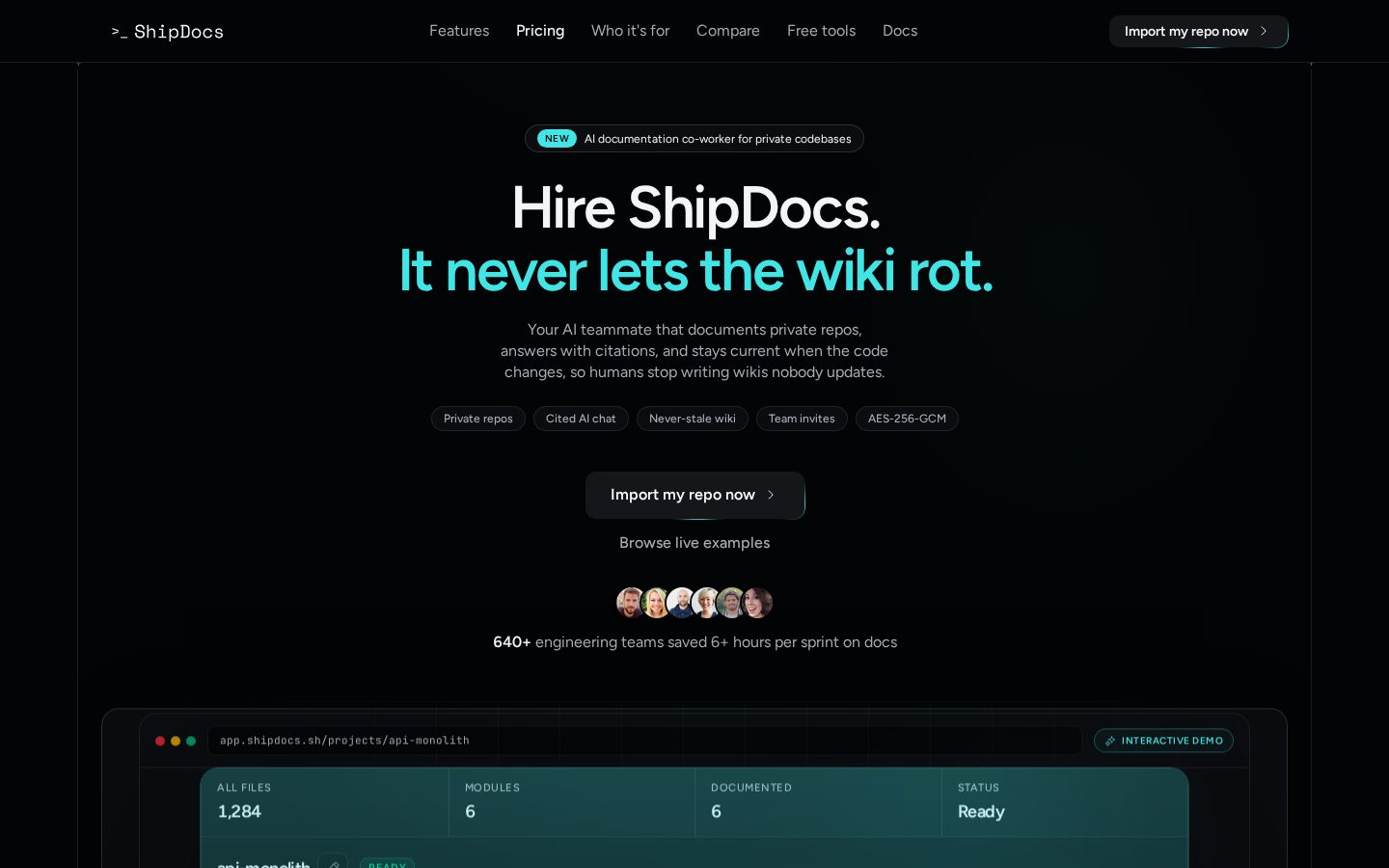 ShipDocs.sh Homepage
