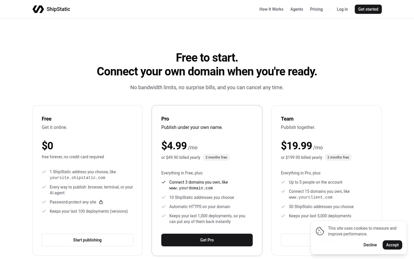 ShipStatic Pricing