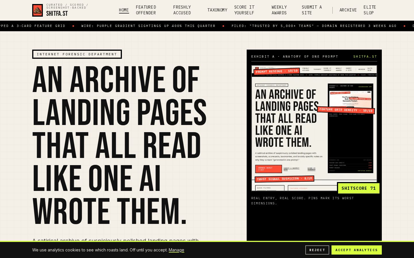 ShitFast Homepage