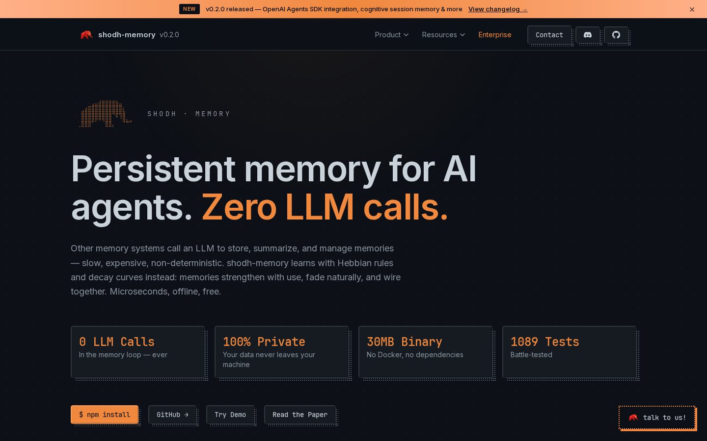 Shodh Memory Homepage