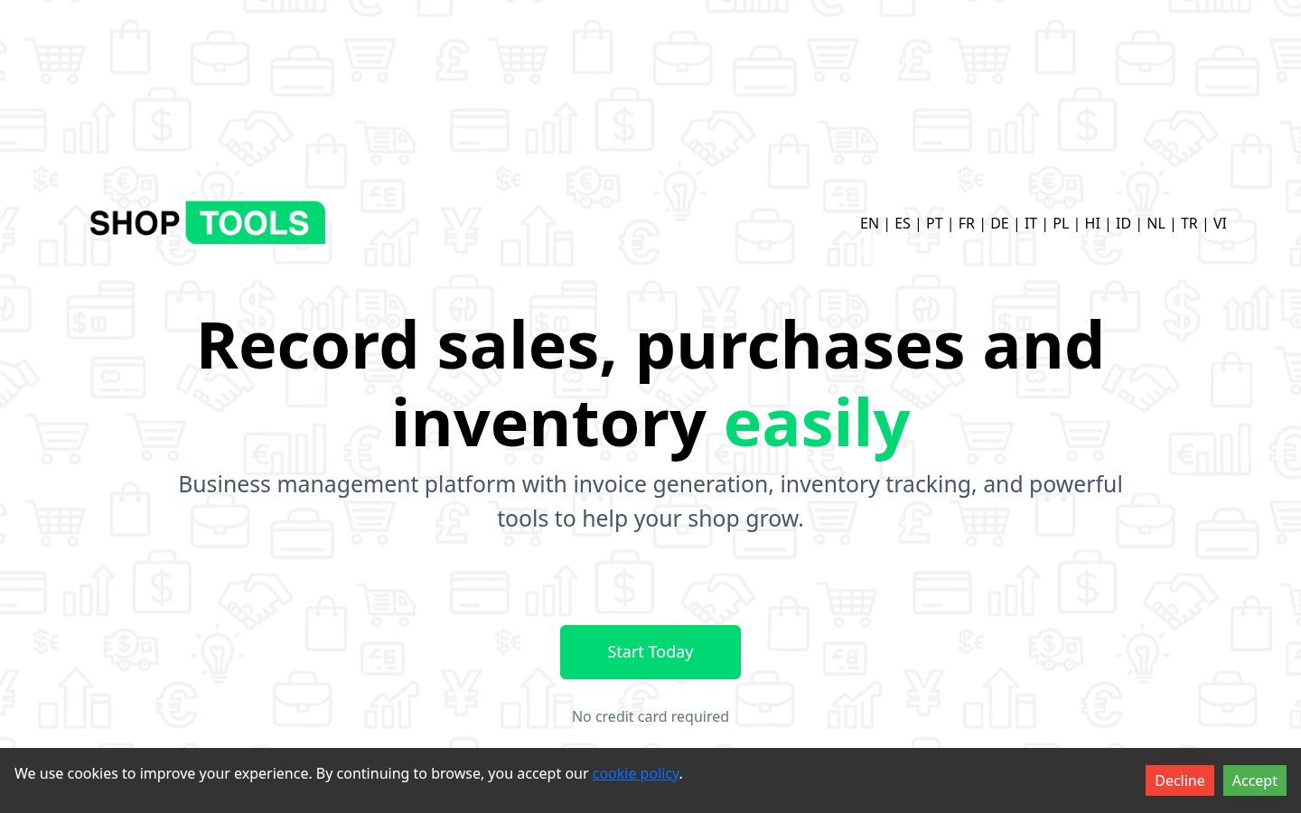 Shop Tools Homepage