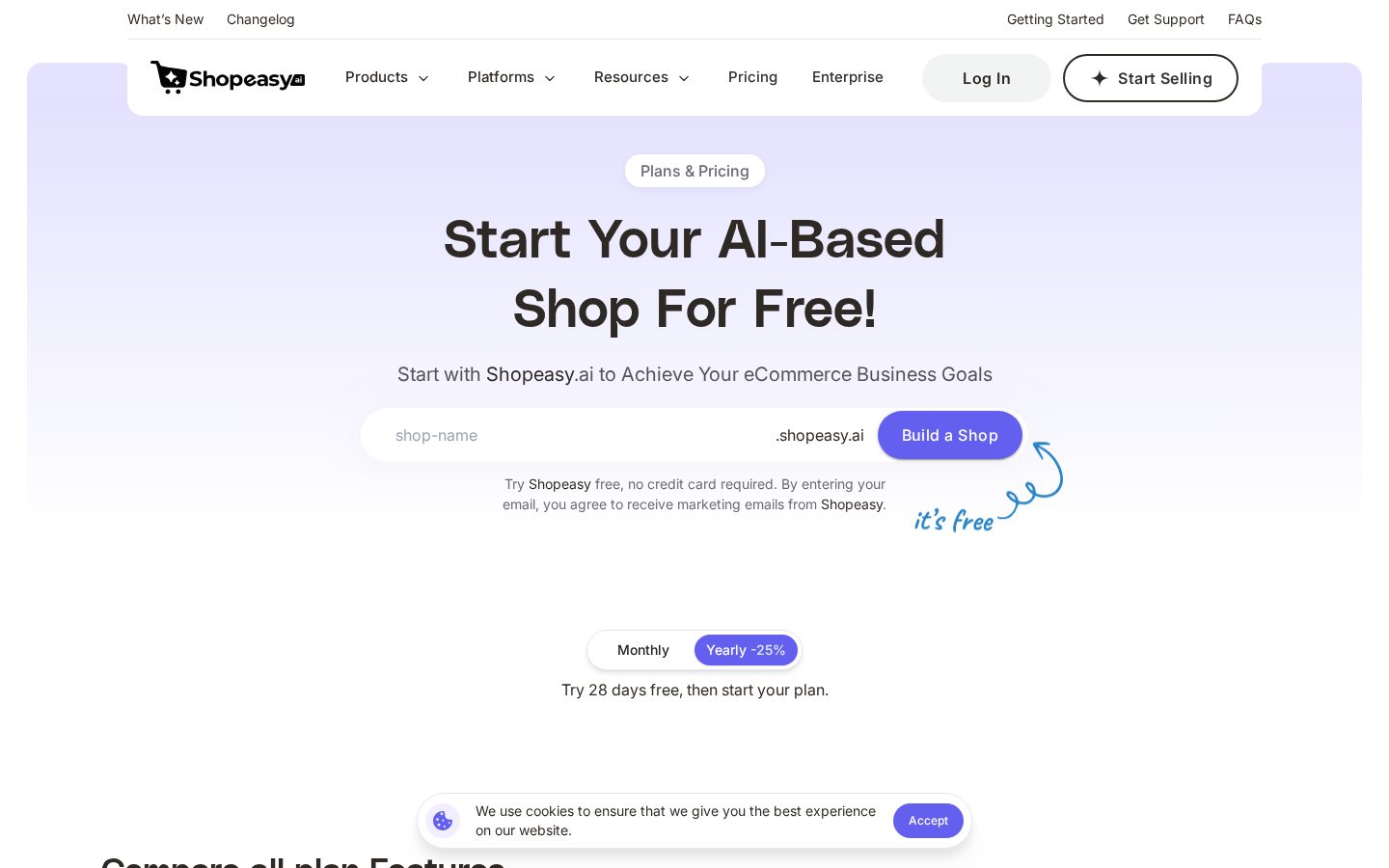Shopeasy AI-native Commerce OS Pricing