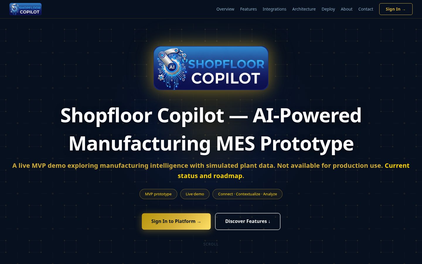 Shopfloor-Copilot Homepage