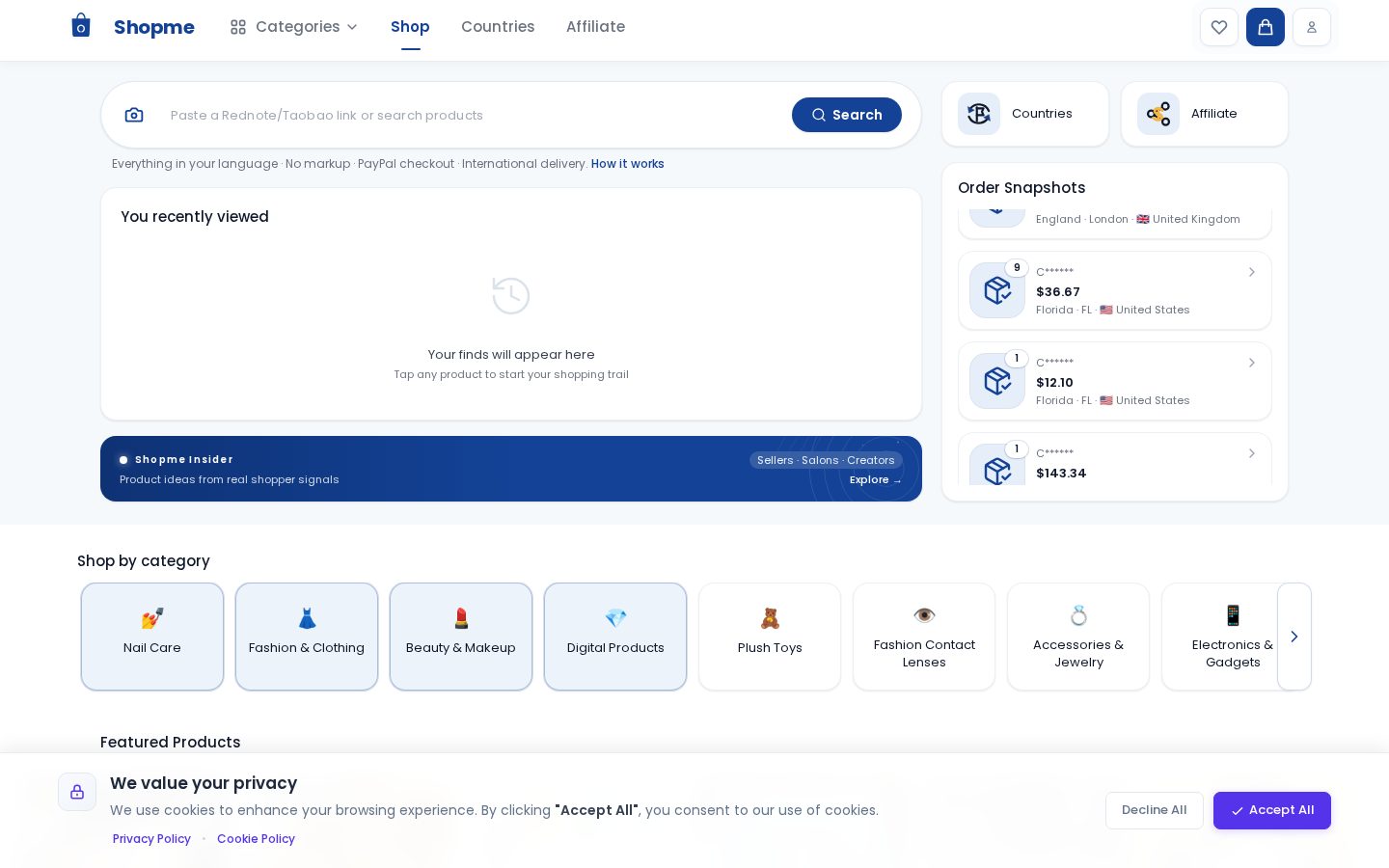 Shopme Agent Homepage