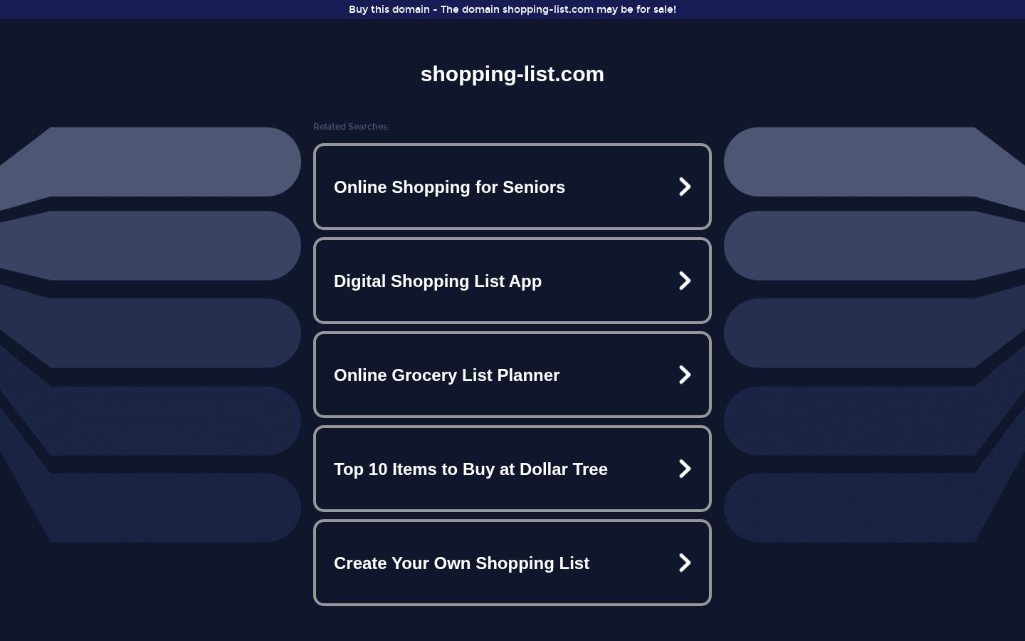 Shopping List Homepage