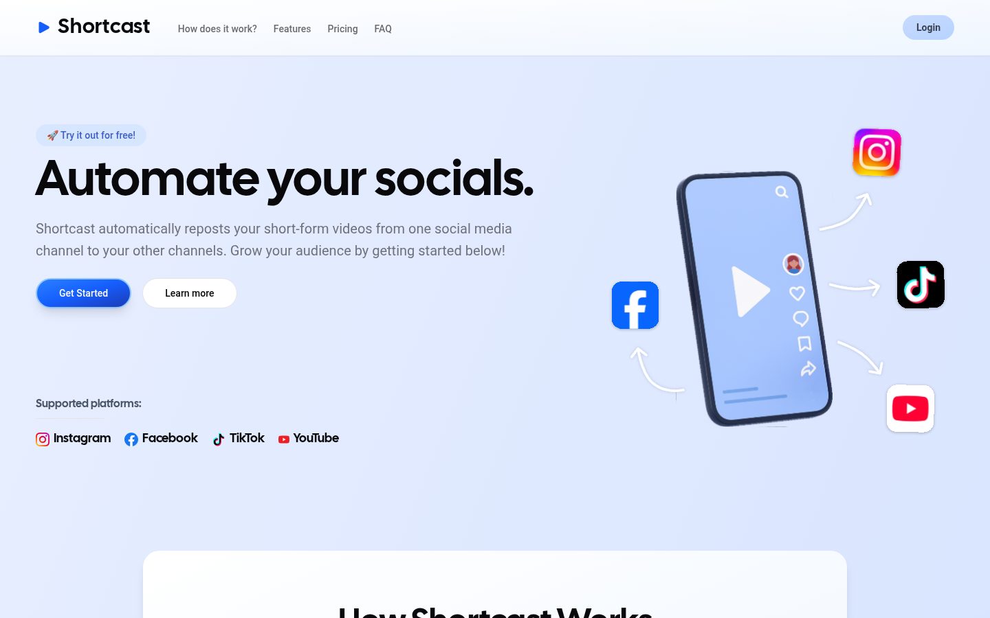 Shortcast Homepage