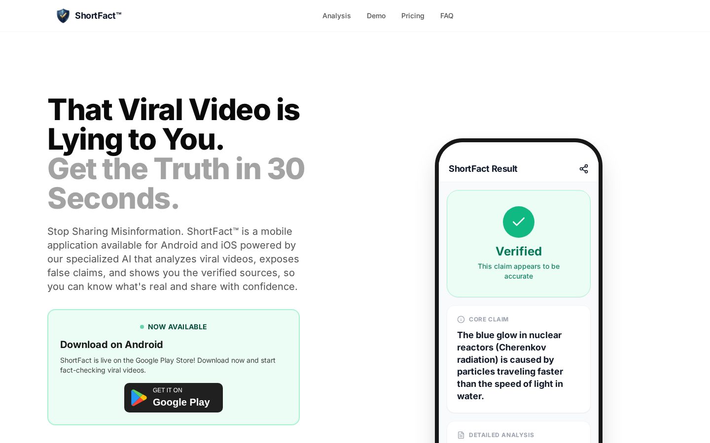 ShortFact Homepage
