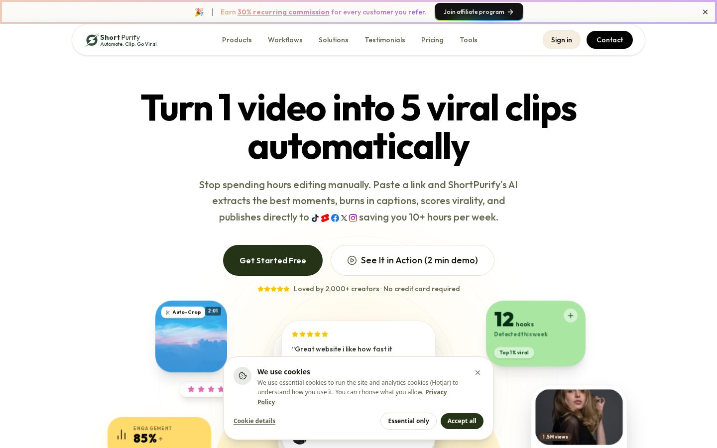 ShortPurify Homepage