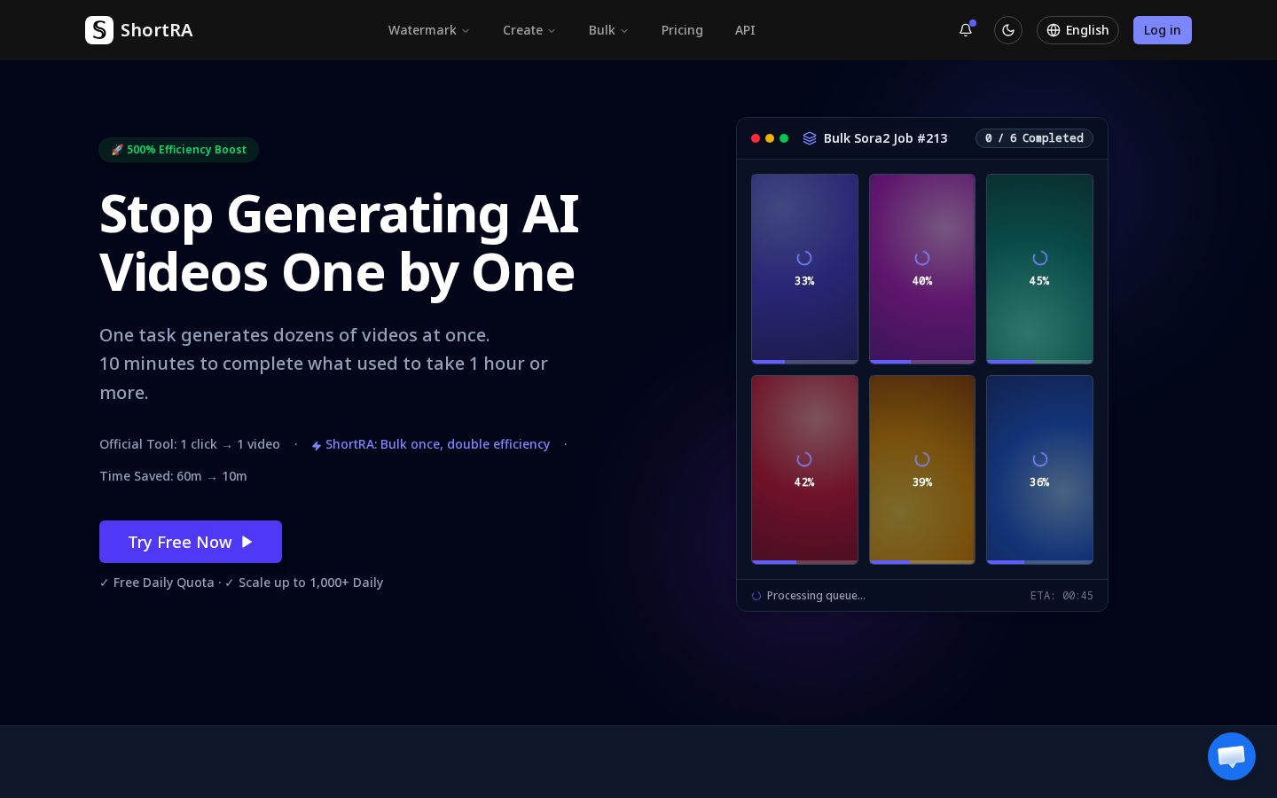 ShortRA - Free Watermark Remover Homepage