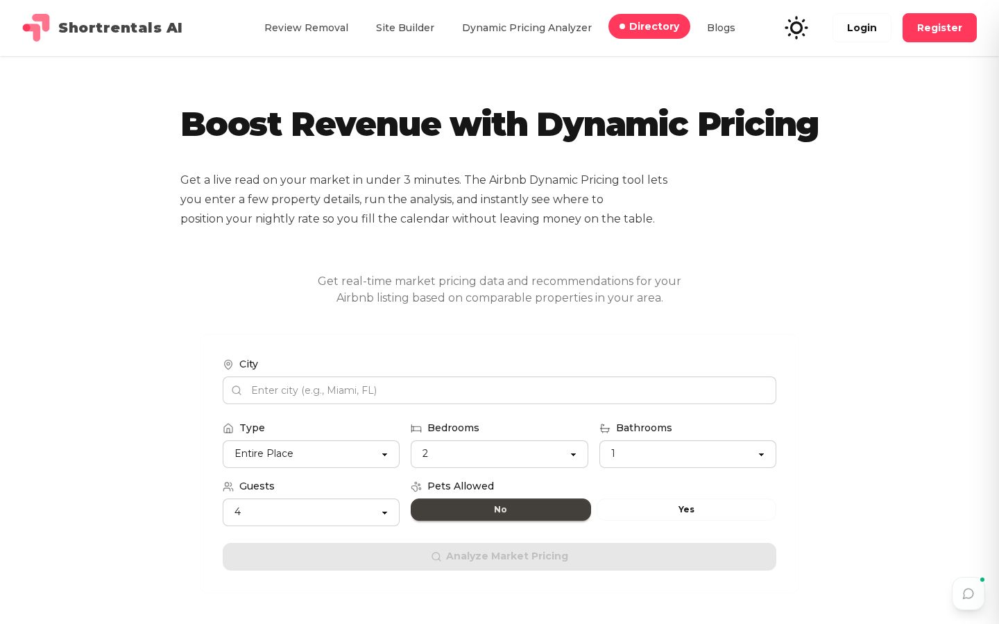 ShortRentals AI Pricing