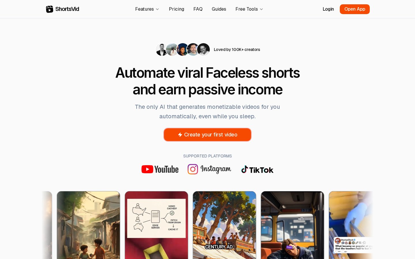 ShortsVid Homepage