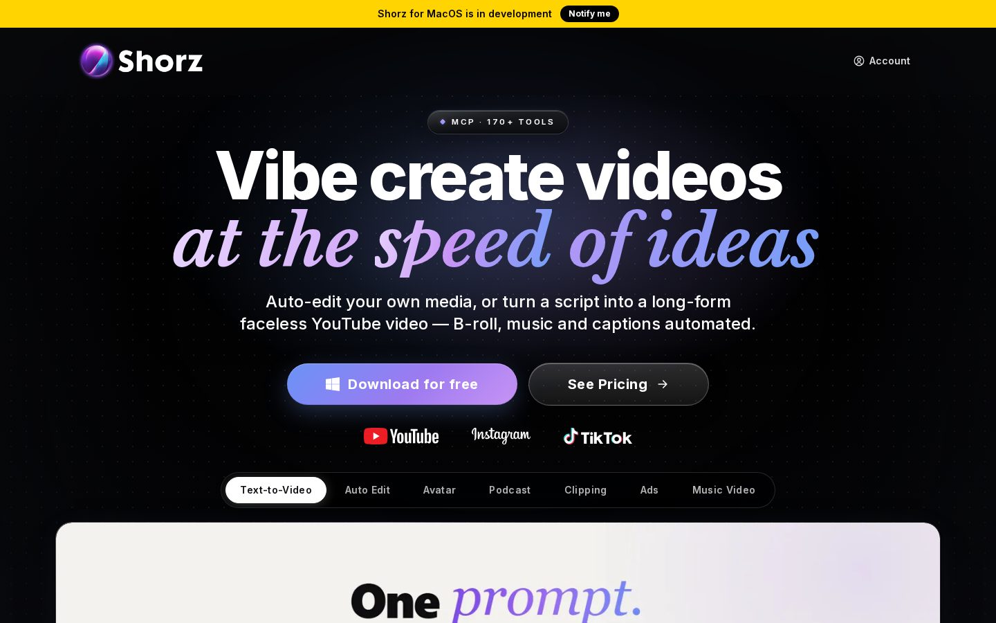 Shorz Homepage