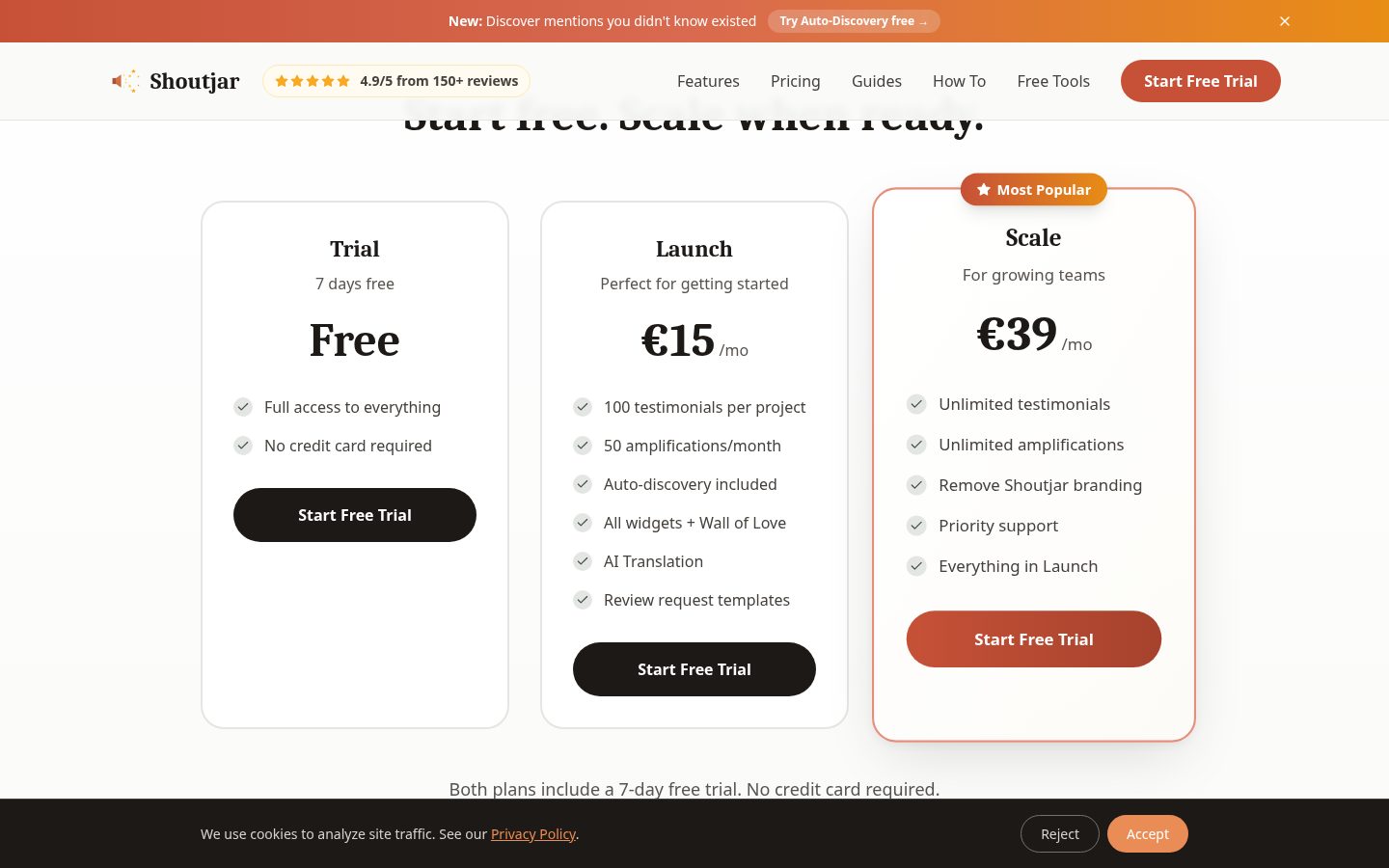 Shoutjar Pricing