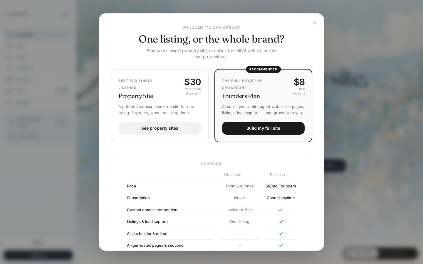 Showfront AI Homepage