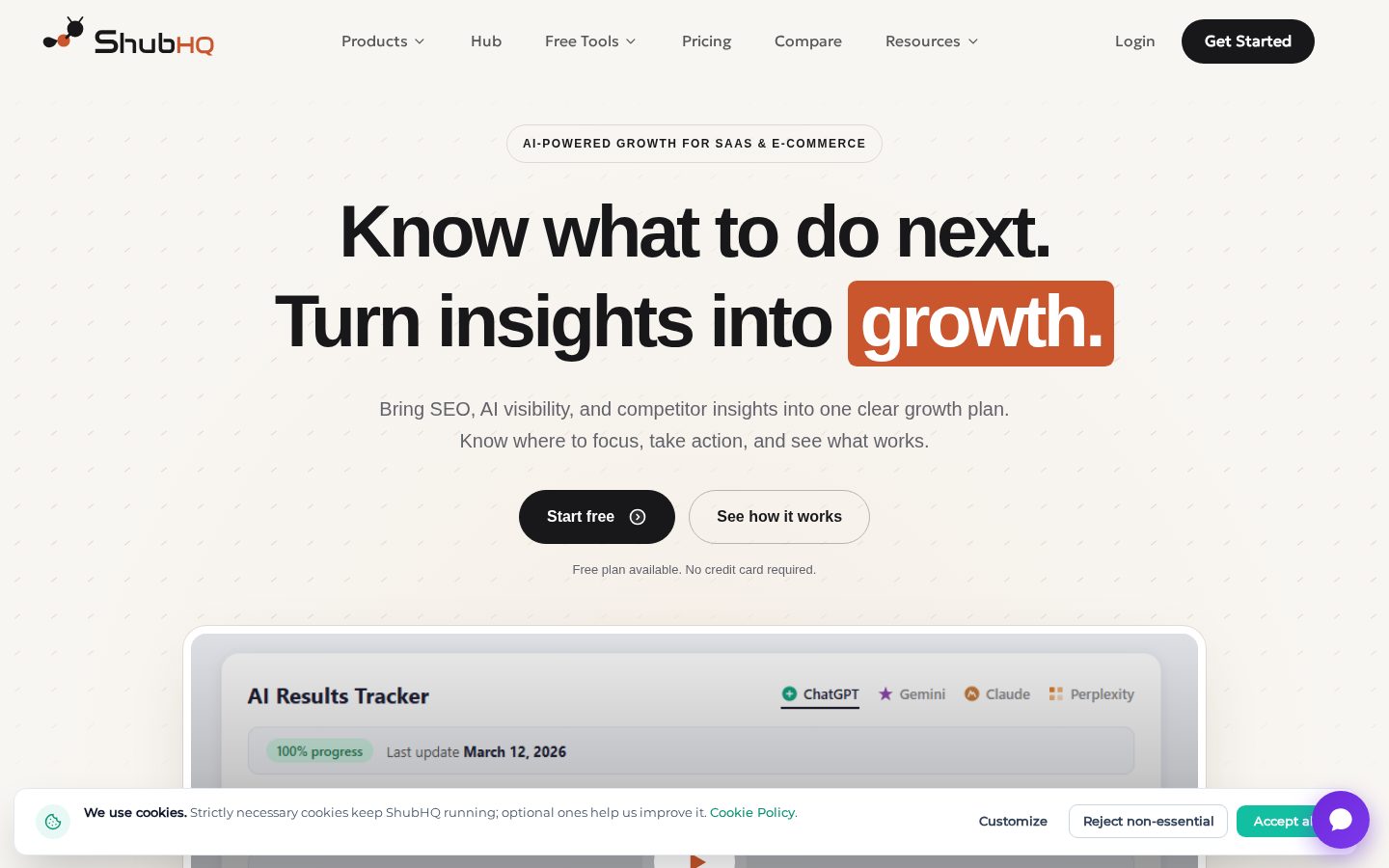 ShubHQ Homepage