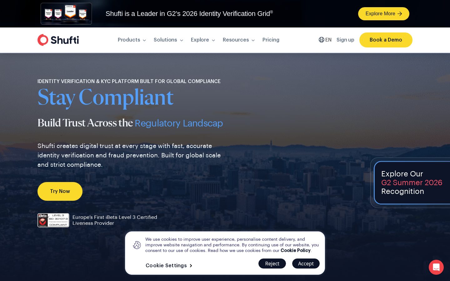 Shufti Pro Homepage