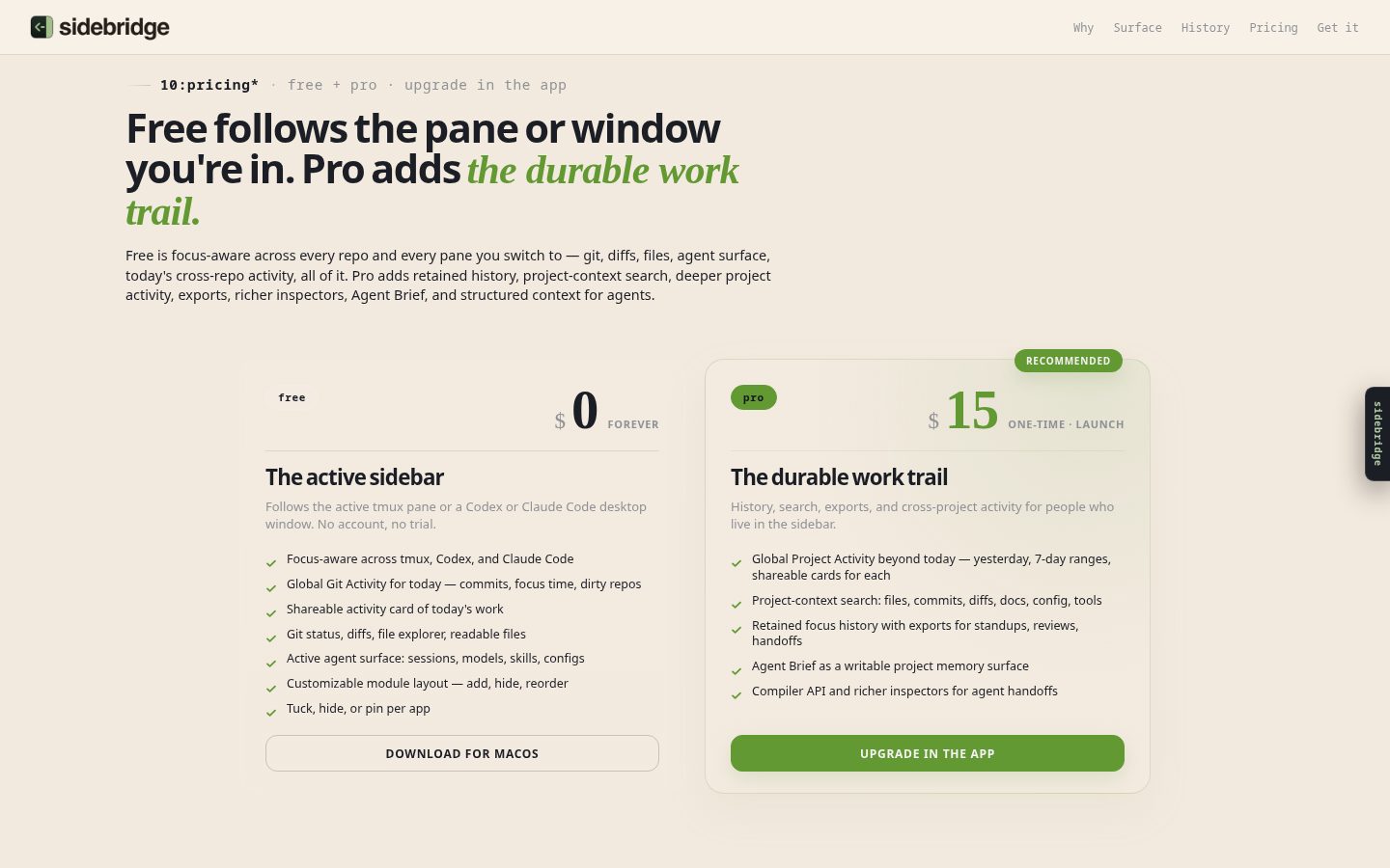 Sidebridge Pricing